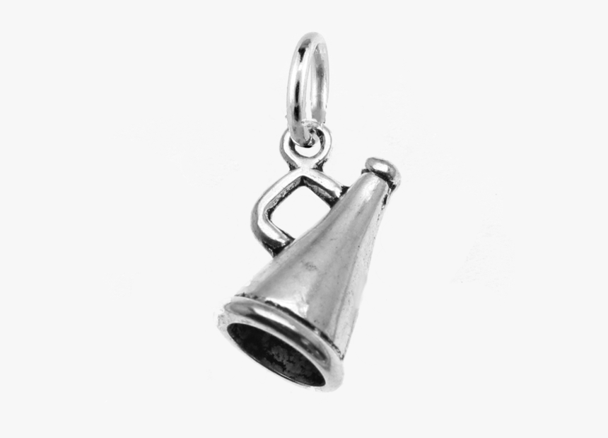 Silver Cheerleading Megaphone Charm With Jump Ring - Locket, HD Png Download