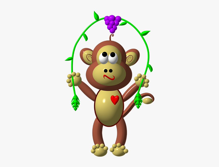 Cartoon Monkey Jump Roping, HD Png Download