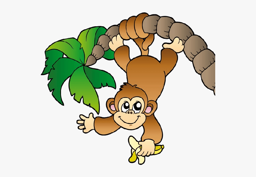 Cute Monkey Clip Art Cute Monkey Clipart Cute - Monkey Hanging From A Tree, HD Png Download