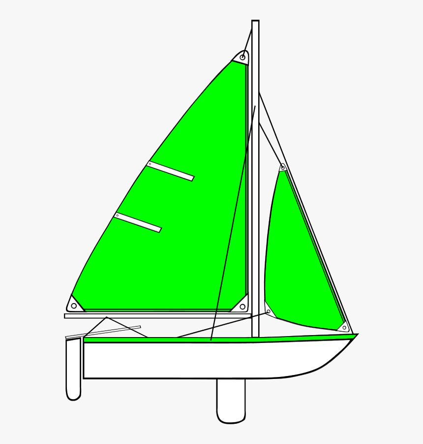 Sailboat Sailing Clip Art - Clip Art Boat Green, HD Png Download