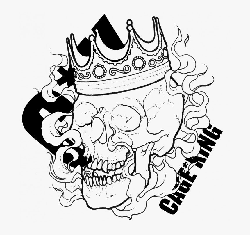 Skull With A Crown Drawing, HD Png Download