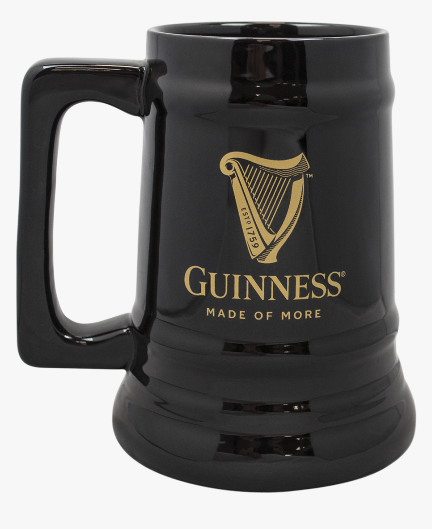 Guinness Black Ceramic Harp Beer Tankard - Guinness Beer Mug, HD Png Download