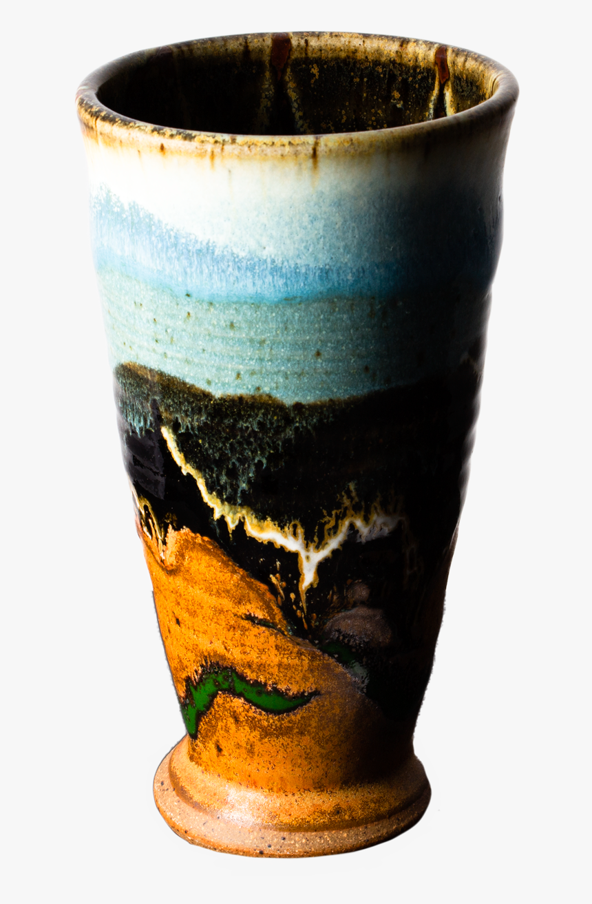 Turquoise-brown Handmade Pottery Beer Stein Front View - Pint Glass, HD Png Download