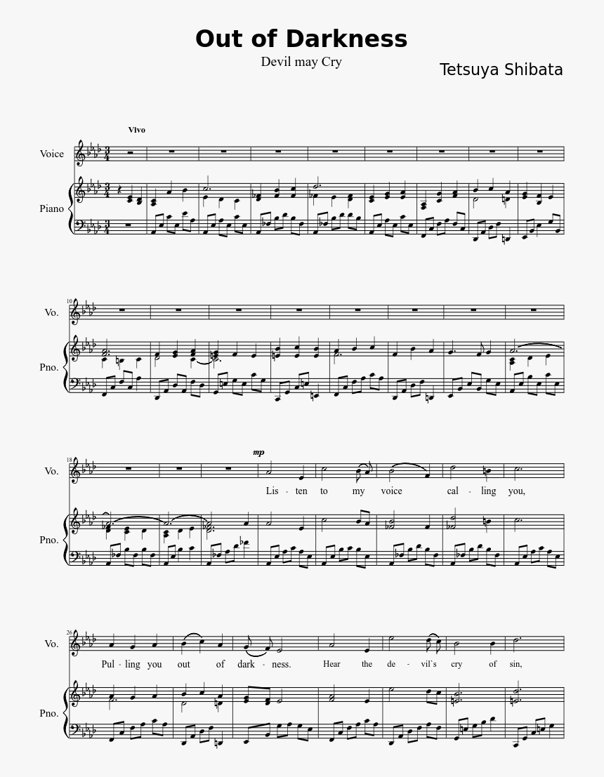 Tetsuya Shibata Out Of Darkness Guitar Tab, HD Png Download