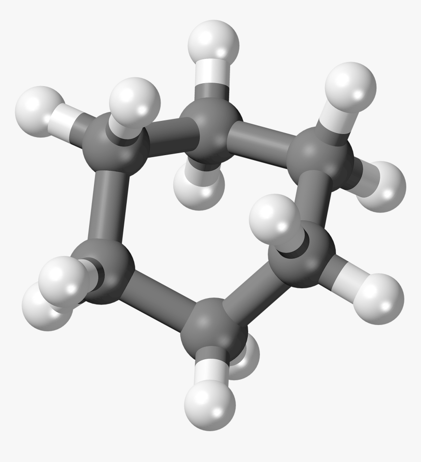 Cyclohexane Molecule Boat Ball - Cyclohexane Ball And Stick, HD Png Download