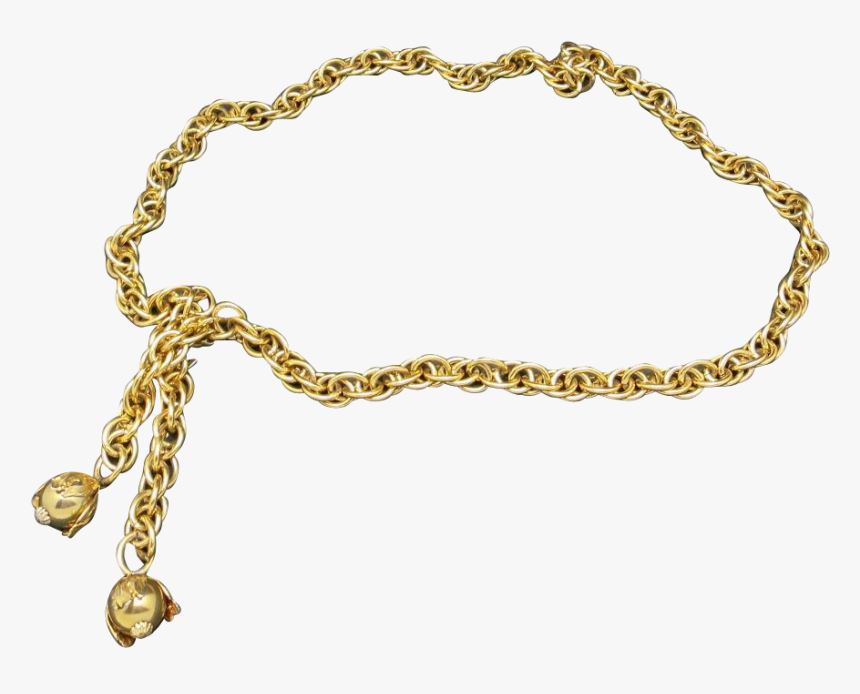 Chain Belt Gold Tone Metal Rope Link Small Adjustable - Chain, HD Png Download