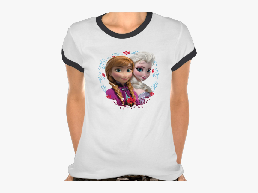 Disney Frozen Anna And Elsa Tee Shirt - T-shirt, HD Png Download