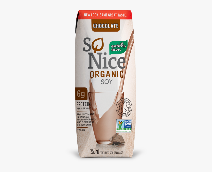Earths Own Chocolate Organic Soy Milk Plant Based Milk - So Nice, HD Png Download