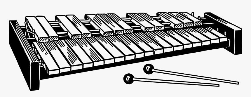 Xylophone Black And White Clipart - Xylophone Black And White, HD Png Download