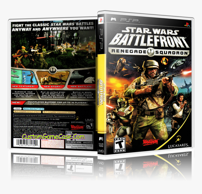 Transparent Star Wars Battlefront Png - Star Wars Battlefront Renegade Squadron Psp Cover, Png Download