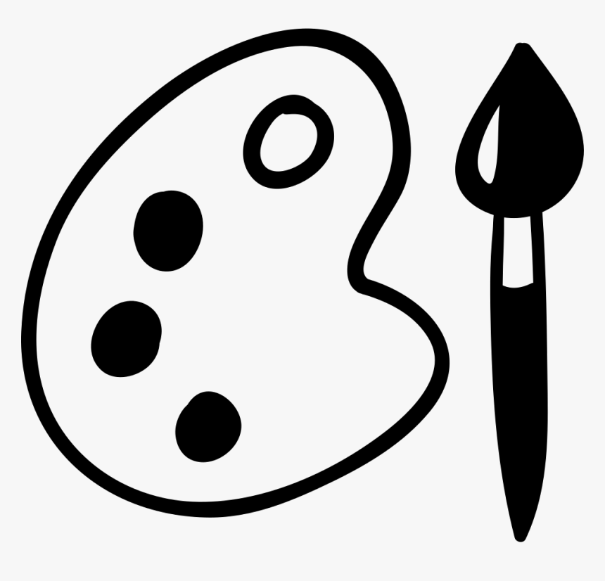 Painbrush And Painter Palette - Paletas De Pintor Con Pincel, HD Png Download