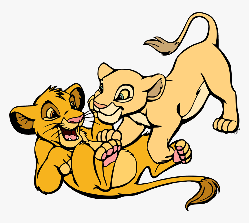 Simba And Nala Playing, HD Png Download