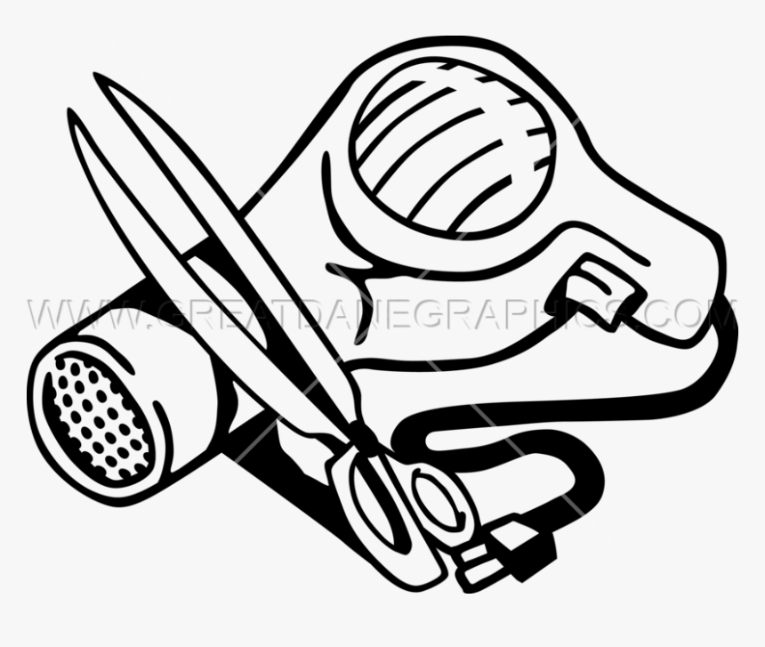 Hair Dryer And Scissors Png - Hair Dryer And Scissors, Transparent Png