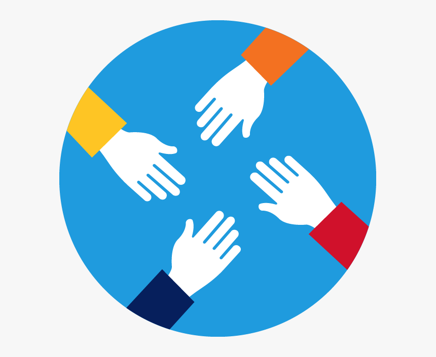 Icon Showing Four Hands Reaching Into Center Hand In Hand Icon, HD