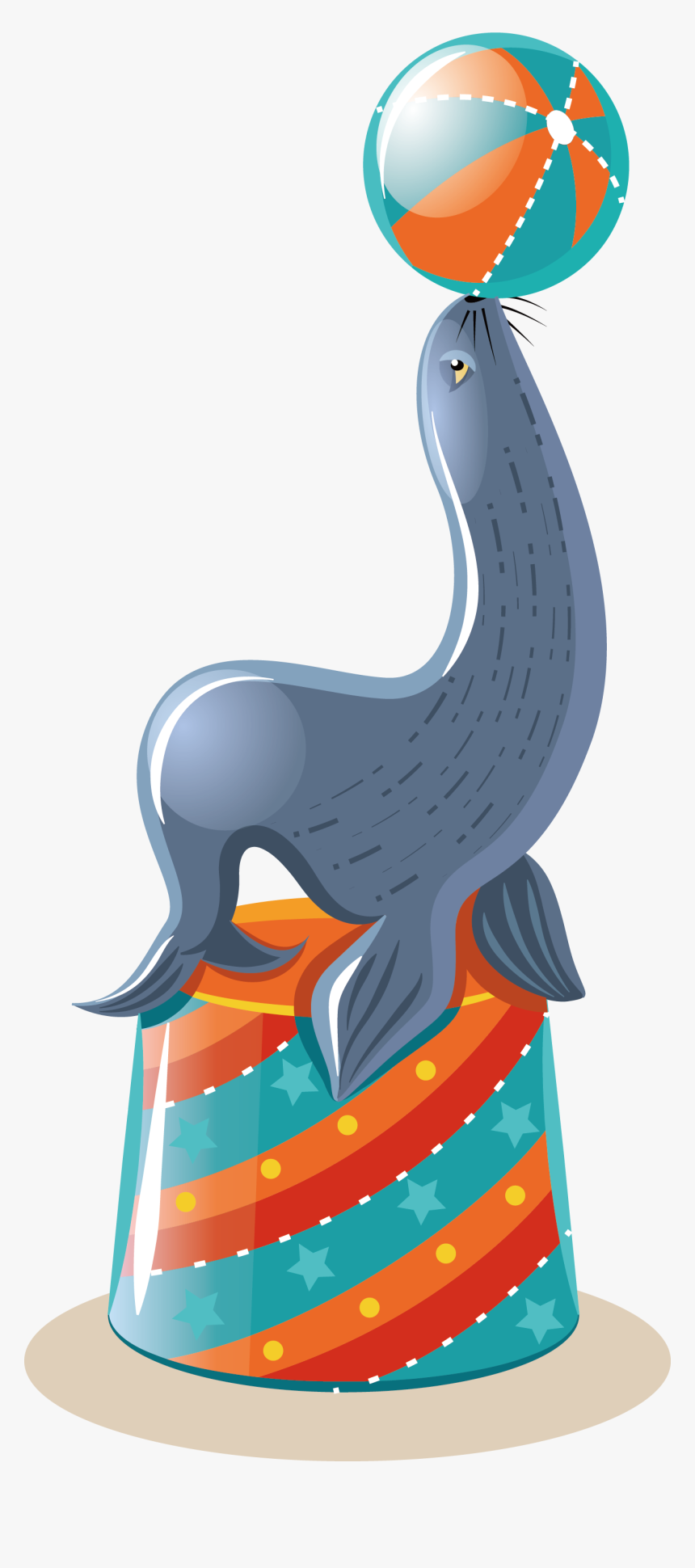 Sea Lion Illustration - Sealion At A Circus, HD Png Download