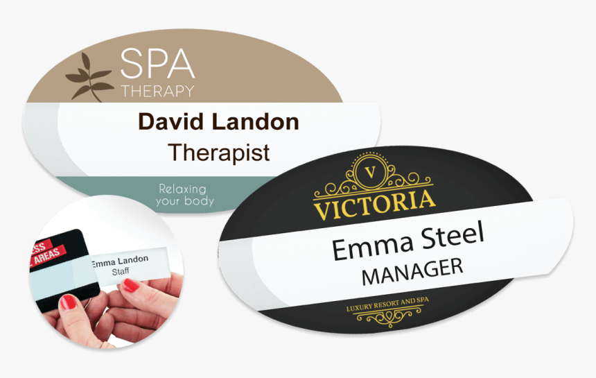 Reusable Selfit® Double Line Name Badges, 70 X 40 Mm, - Eye Shadow, HD Png Download