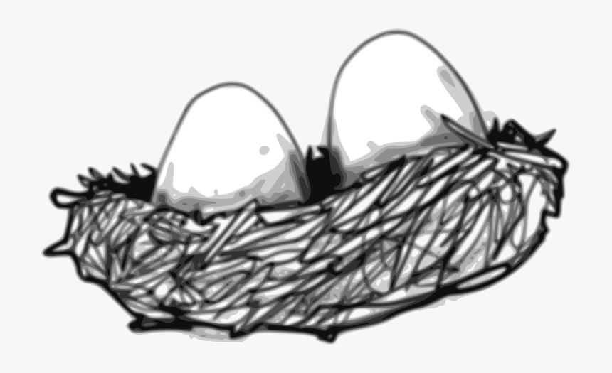 Bird S Nest - Bird Eggs Clipart Black And White, HD Png Download