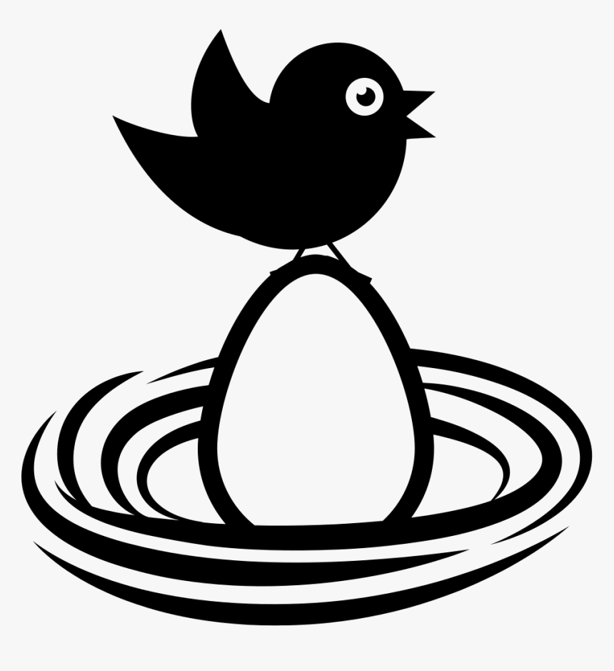 Bird On An Egg In A Nest - Egg Nest Icon, HD Png Download