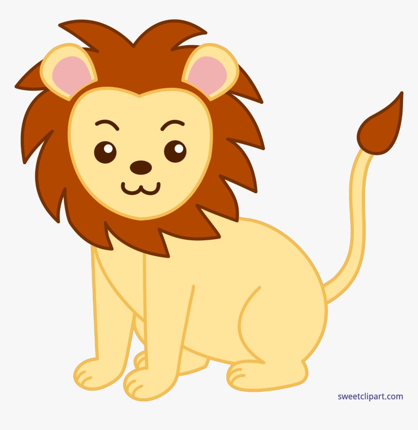 Email Clipart Cute Animal - Cartoon Lion Face Drawing, HD Png Download