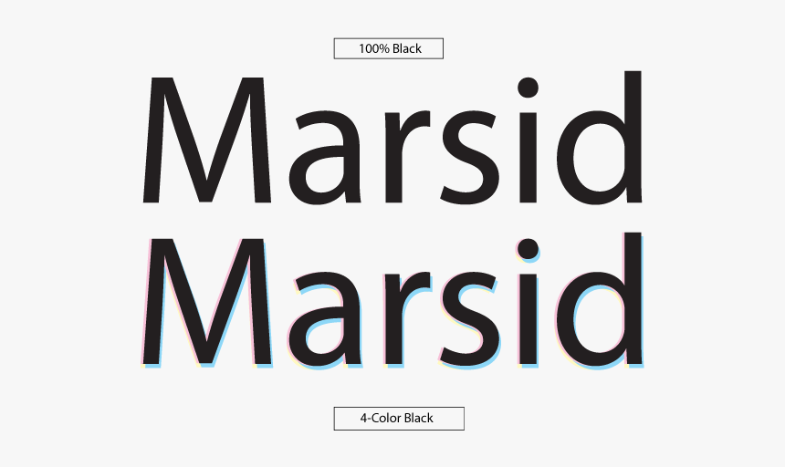 The Difference Between 100% Black And Four Color Black - 4 Color Black Text, HD Png Download