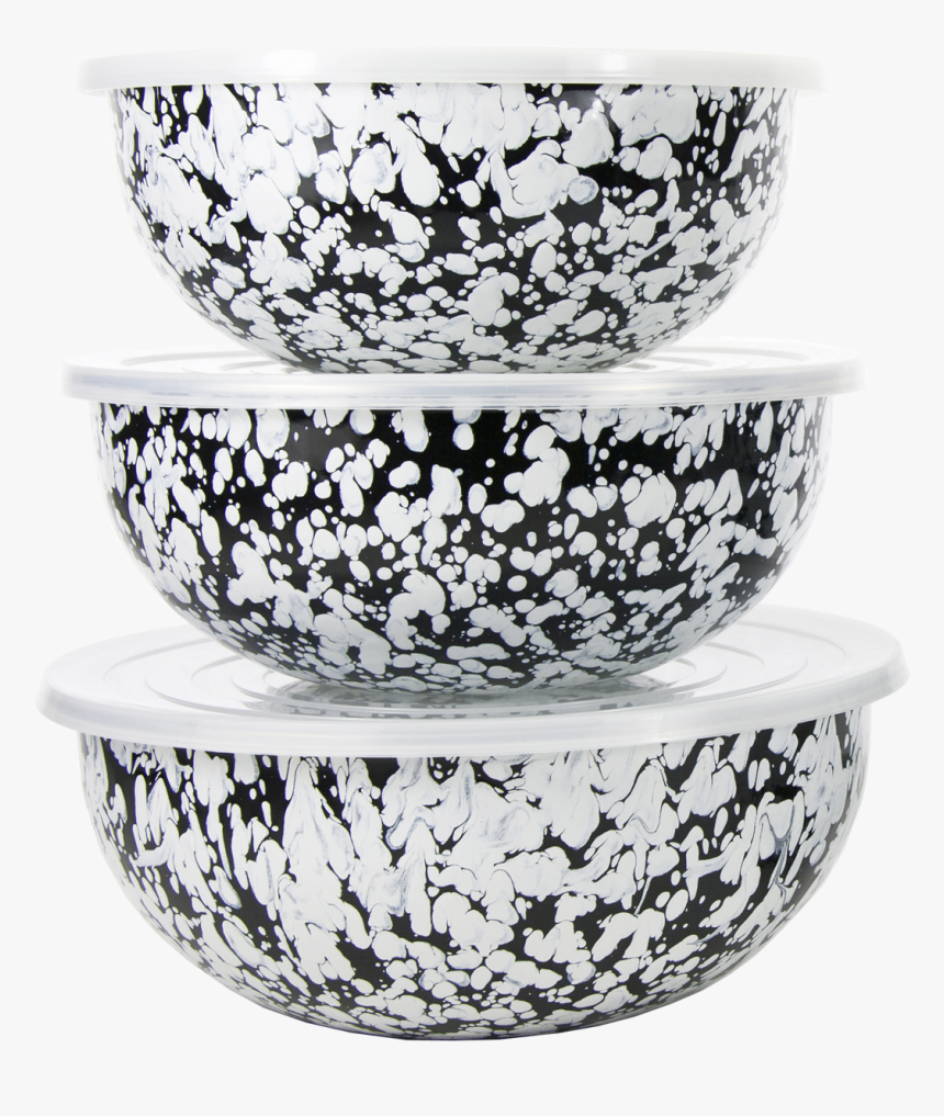Bl54 Black Swirl Mixing Bowls - Blue And White Porcelain, HD Png Download