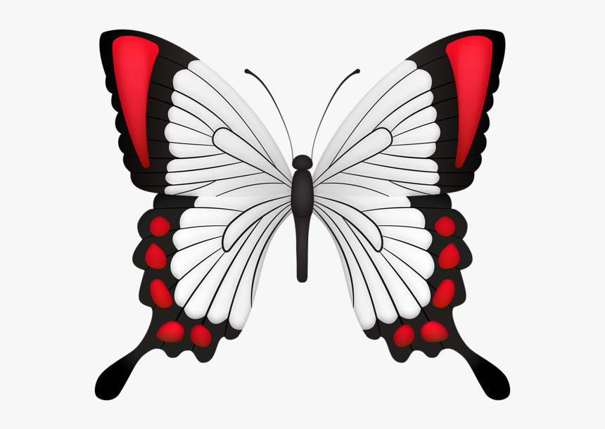 Red Butterfly Deco Clipart Image - Red Butterfly Png, Transparent Png