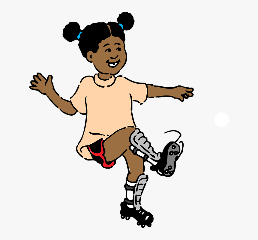 Running Girl Cliparts 21, Buy Clip Art - Girl Playing Soccer Clipart, HD Png Download