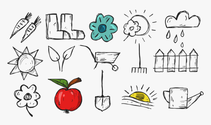 Illustration, Farm, Apple, Gumáky, Cloud, Sun, Fence, HD Png Download