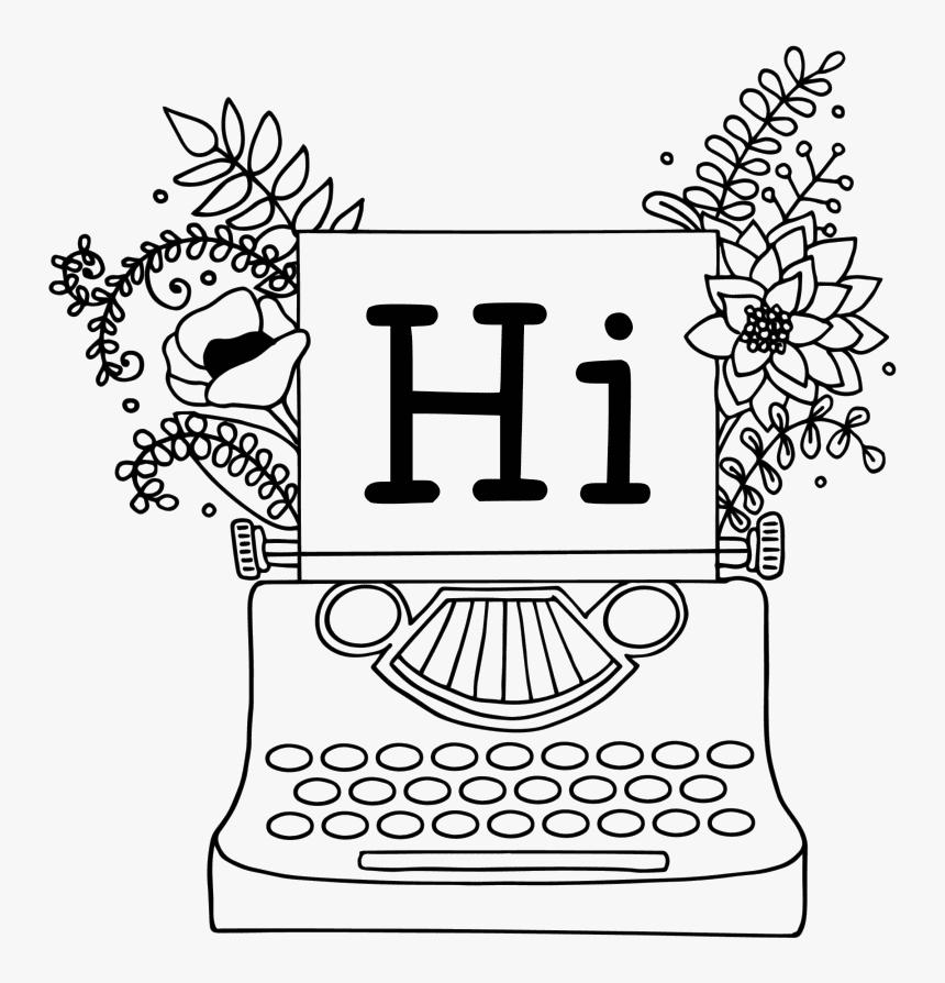 Vintage Typewriter Coloring Page, HD Png Download