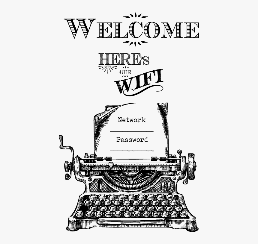 Old Fashioned Typewriter Drawing, HD Png Download