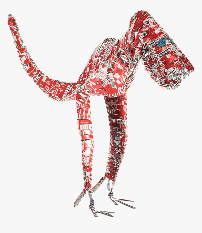Acacia Creations Coca Cola Can Dinosaur 
 Title Acacia - Dinosaur Made Out Of Cans, HD Png Download