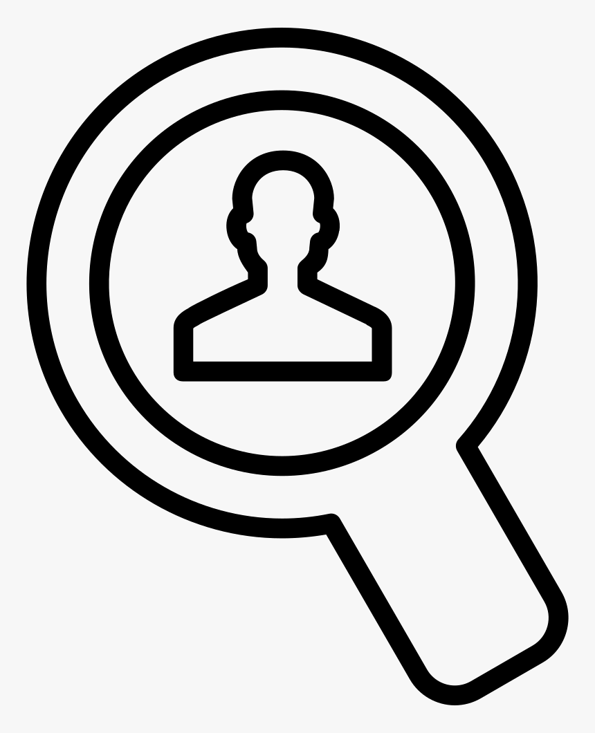 Search Of A Person Outlined Magnifier Tool - Busqueda De Persona Icono, HD Png Download