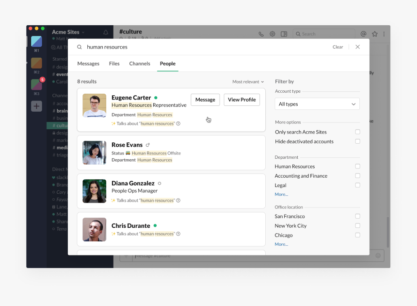 Find Your Coworkers In Slack With People Search - Slack Update, HD Png Download