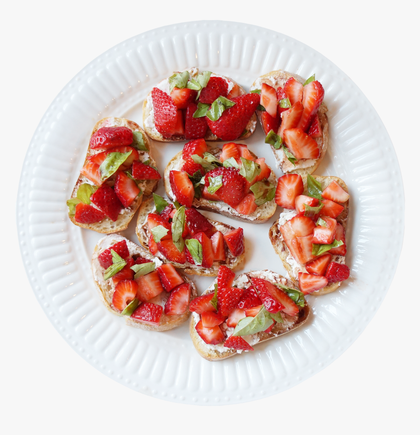 Strawberry Balsamic Vinegar Goat Cheese Crostini Plate, HD Png Download
