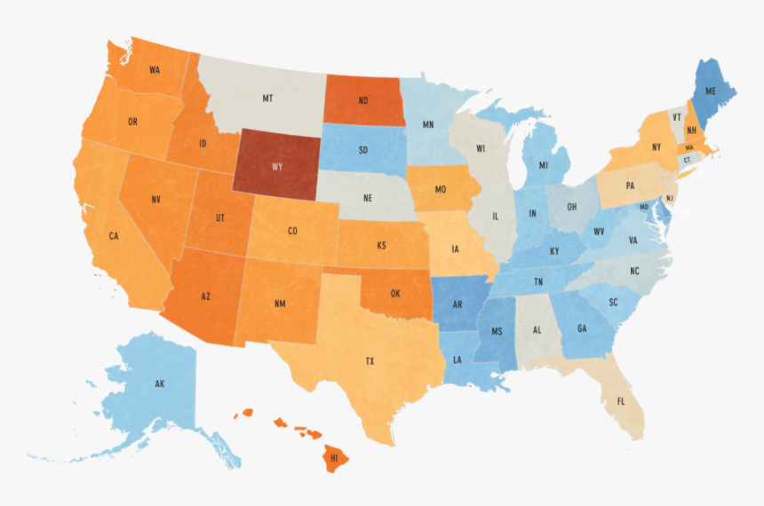United States - Oregon In America Map, HD Png Download