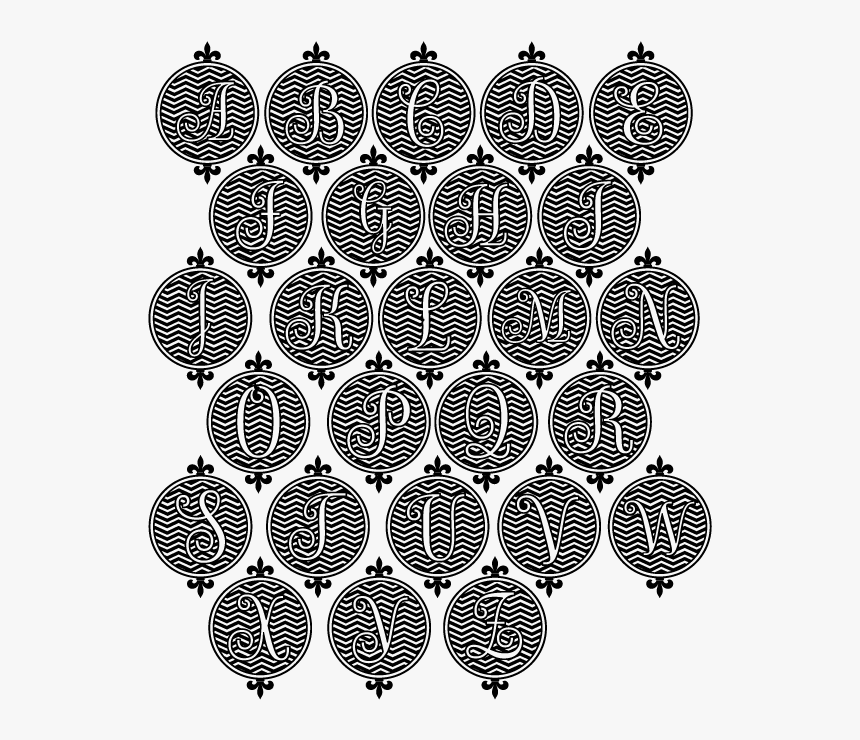 Monogram Round With Chevron Background - Circle, HD Png Download