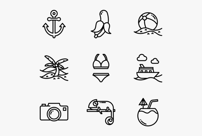 Tropical - Christmas Icons Vector Png, Transparent Png
