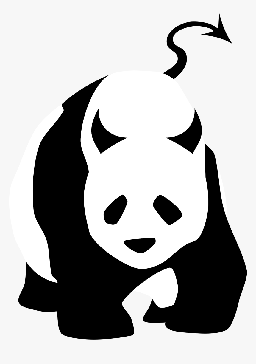 Giant Bad Panda Clip Arts - Black And White Panda Clipart, HD Png Download