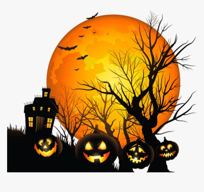 Haunted House Pumpkins Halloween - Haunted House Halloween Png, Transparent Png