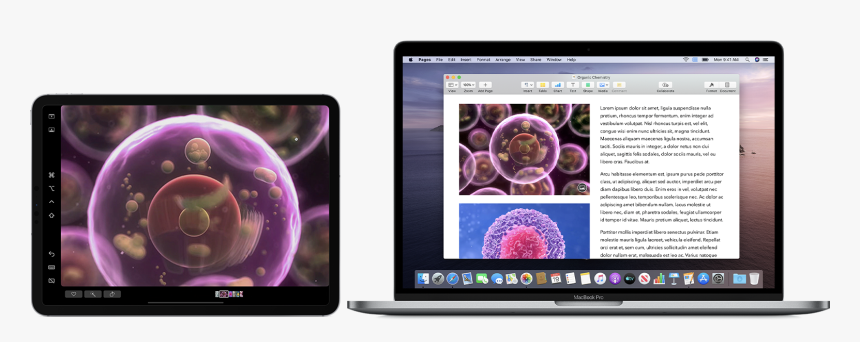 Ipad Next To Macbook Using Sidecar - Iphone, HD Png Download