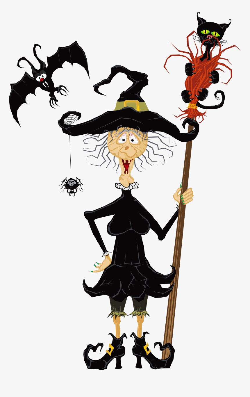 Halloween Png Creepy - Funny Witch Clip Art, Transparent Png