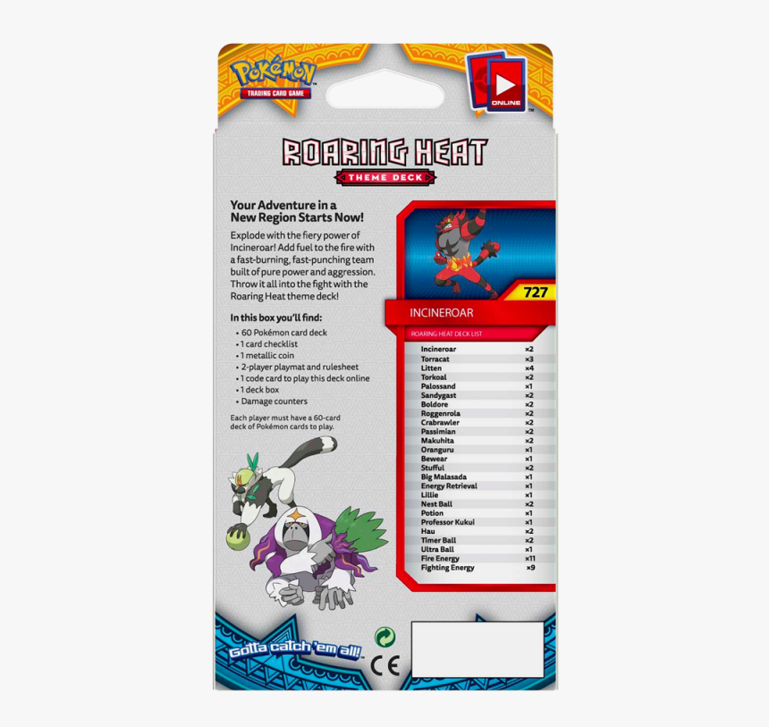Sun & Moon Roaring Heat Incineroar Theme Deck - Pokemon Sun And Moon Theme Decks, HD Png Download