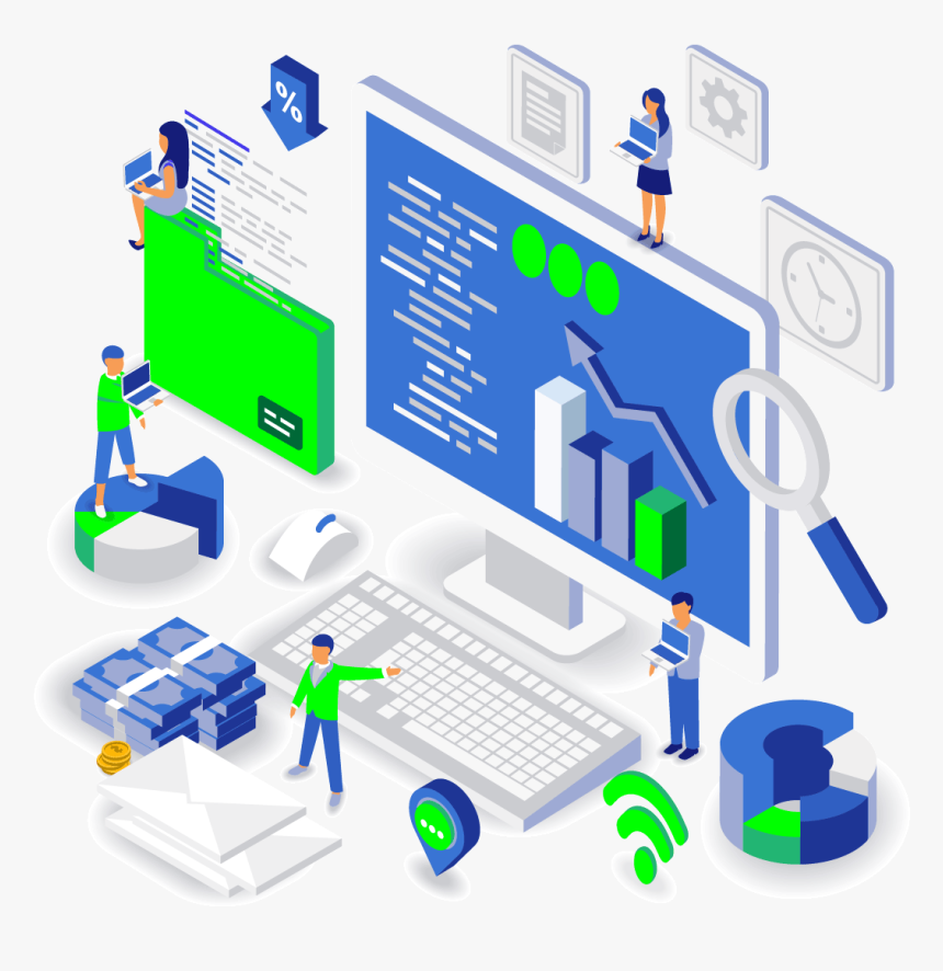 Instagram Direct Message On Computer - Digital Marketing Isometric, HD Png Download