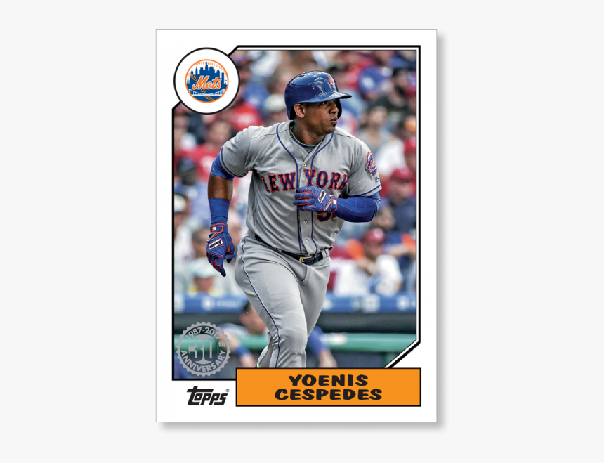 Yoenis Cespedes 2017 Topps Baseball Series 1 1987 Topps - Logos And Uniforms Of The New York Mets, HD Png Download