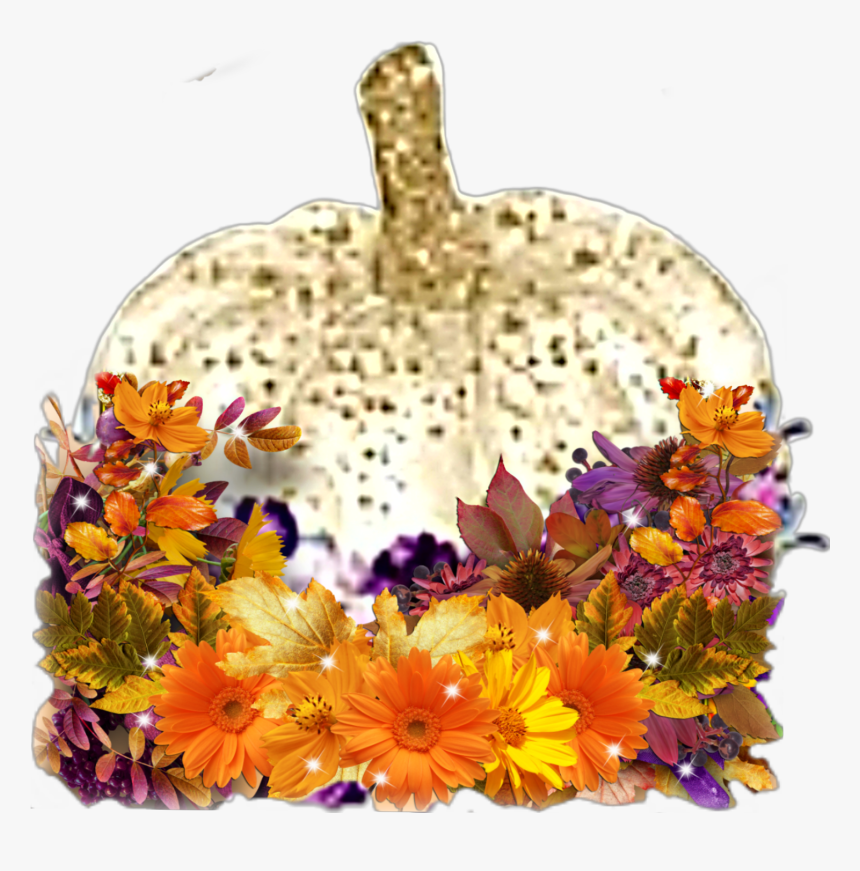#pumpkin #floral #decorative #fall #autumn #halloween - Chrysanths, HD Png Download