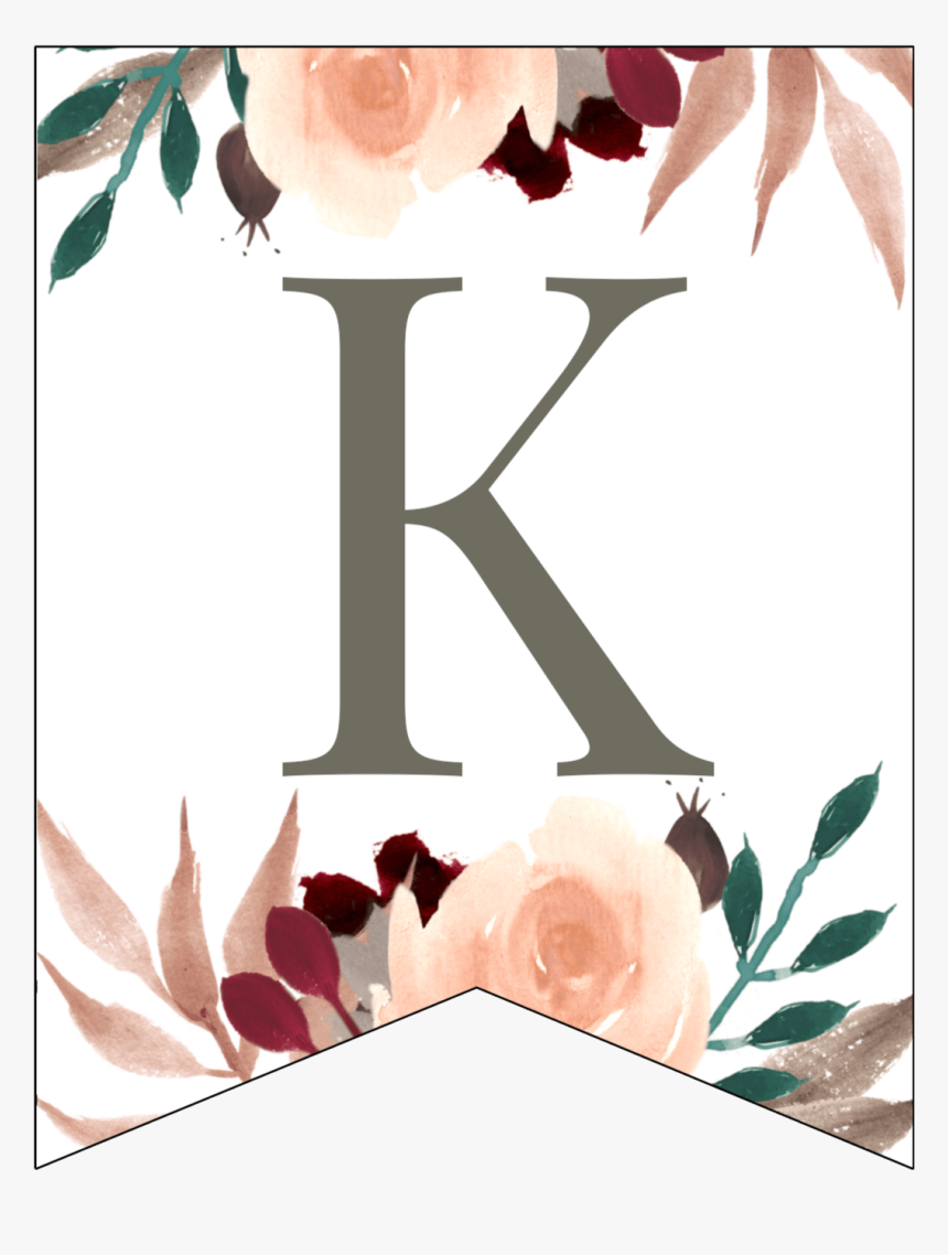 Letter K Penant Flag With Pink, Green, Brown, And Burgandy - Koala Living, HD Png Download