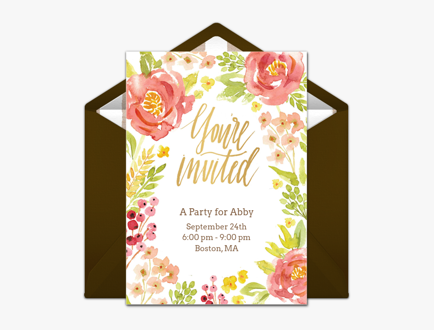 Online Birthday Invitation Flower, HD Png Download