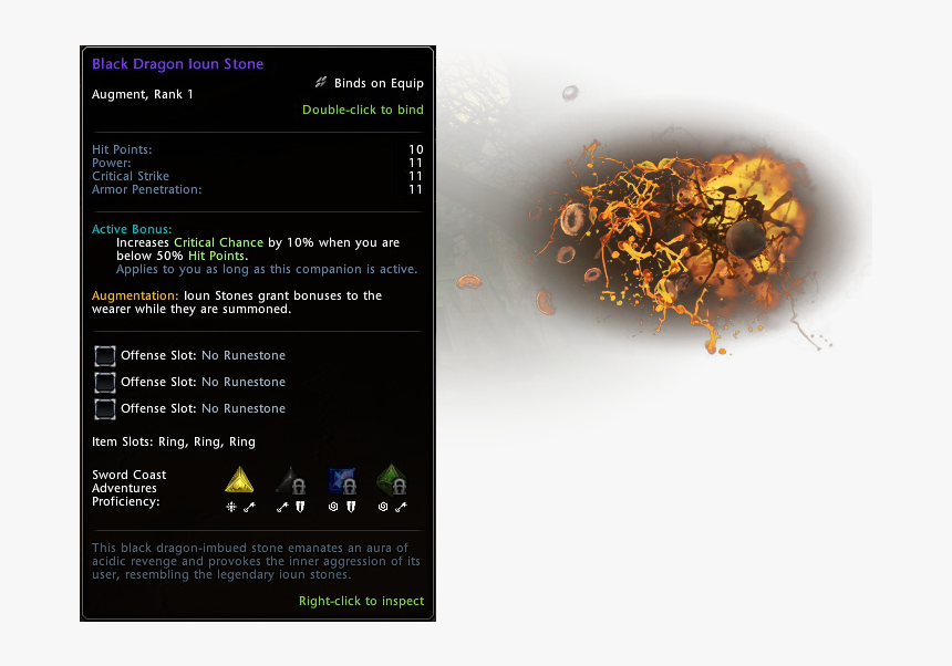 Bahamut S Champion Booster Pack - Neverwinter Black Dragon Ioun Stone, HD Png Download