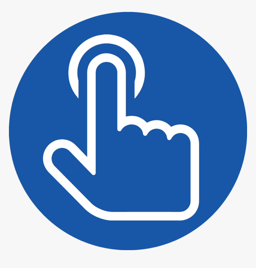 Clickfinger1 Icon Circle Ltblue - Uso De La Plataforma, HD Png Download