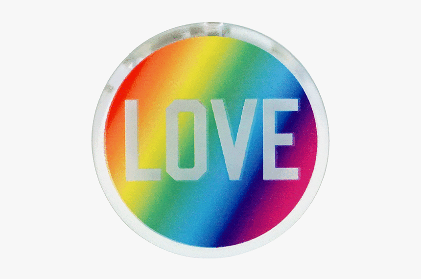 Rainbow Light Up Button - Circle, HD Png Download